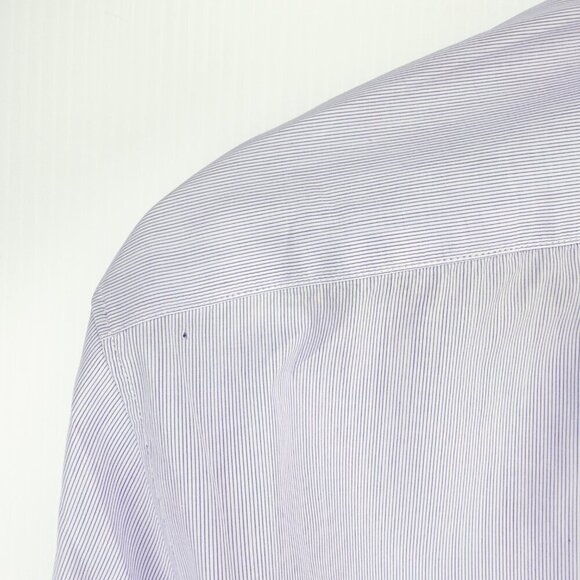 JOHN VARVATOS Slim Fit Cotton Pinstripe Button Down Lavender Dress Shirt Size M - Picture 7 of 7